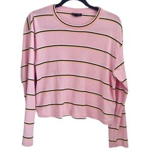 TOPSHOP pink striped long sleeve